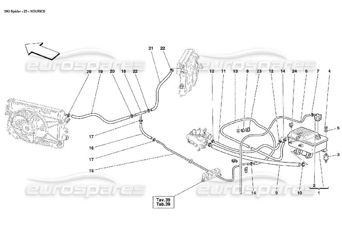ferrari 360 spider diagramma delle parti di nourice