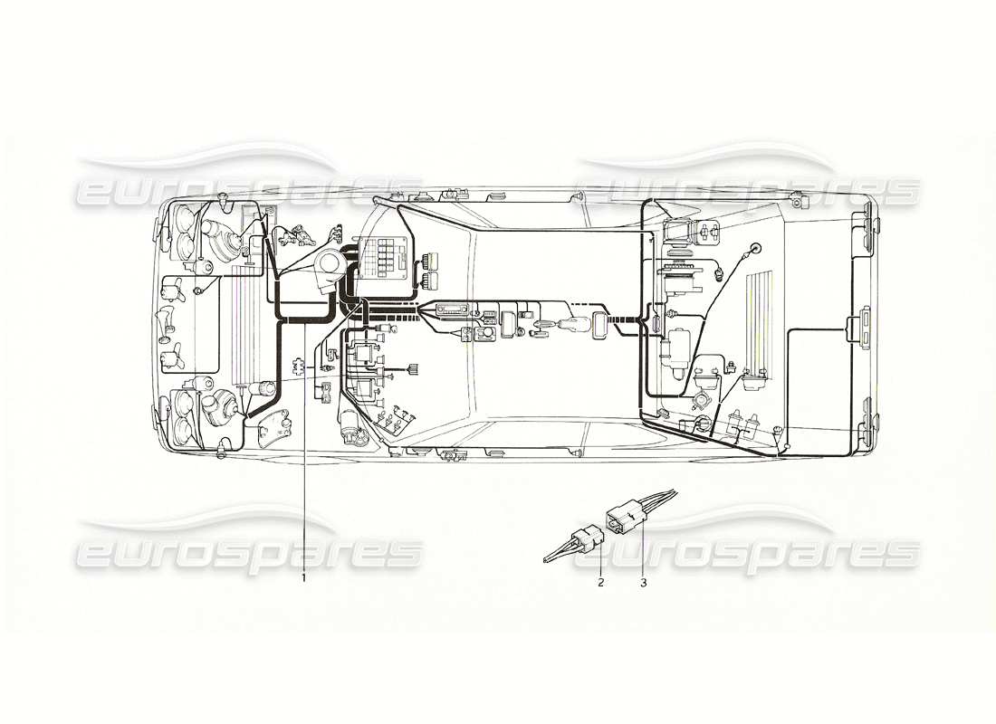 ferrari 308 gt4 dino (1976) schema delle parti dell'impianto elettrico