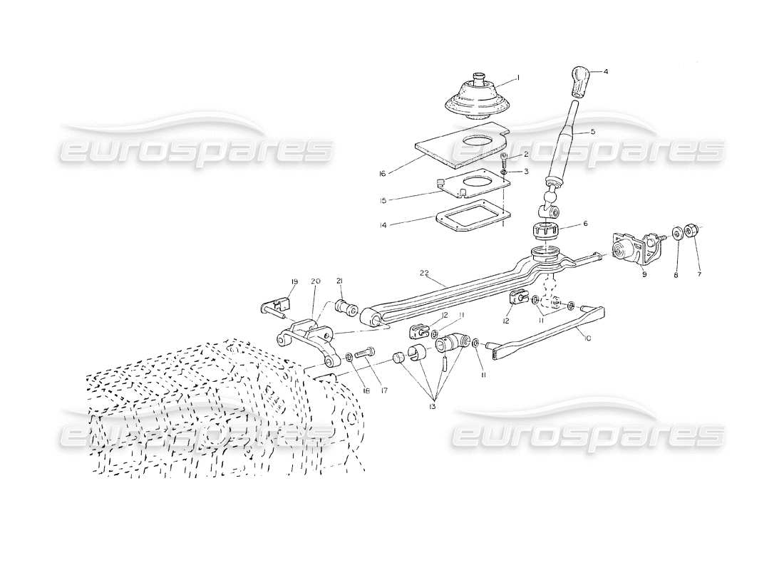 maserati shamal cambio - controlli esterni diagramma delle parti