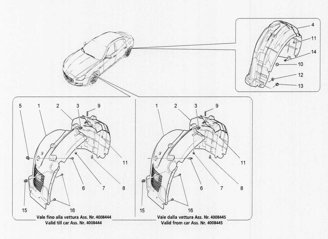 maserati qtp. v6 3.0 tds 275bhp 2017 diagramma delle parti della timoneria e dei coperchi