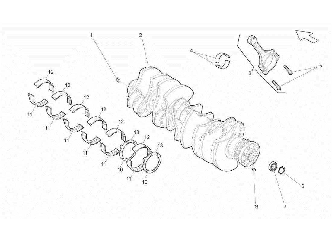 lamborghini gallardo sts ii sc albero motore - biella diagramma delle parti