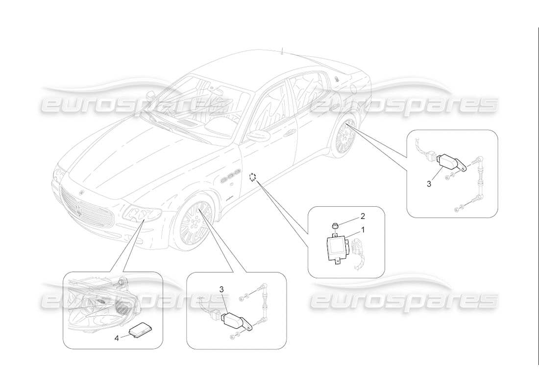 maserati qtp. (2006) 4.2 f1 controllo del sistema di illuminazione diagramma delle parti