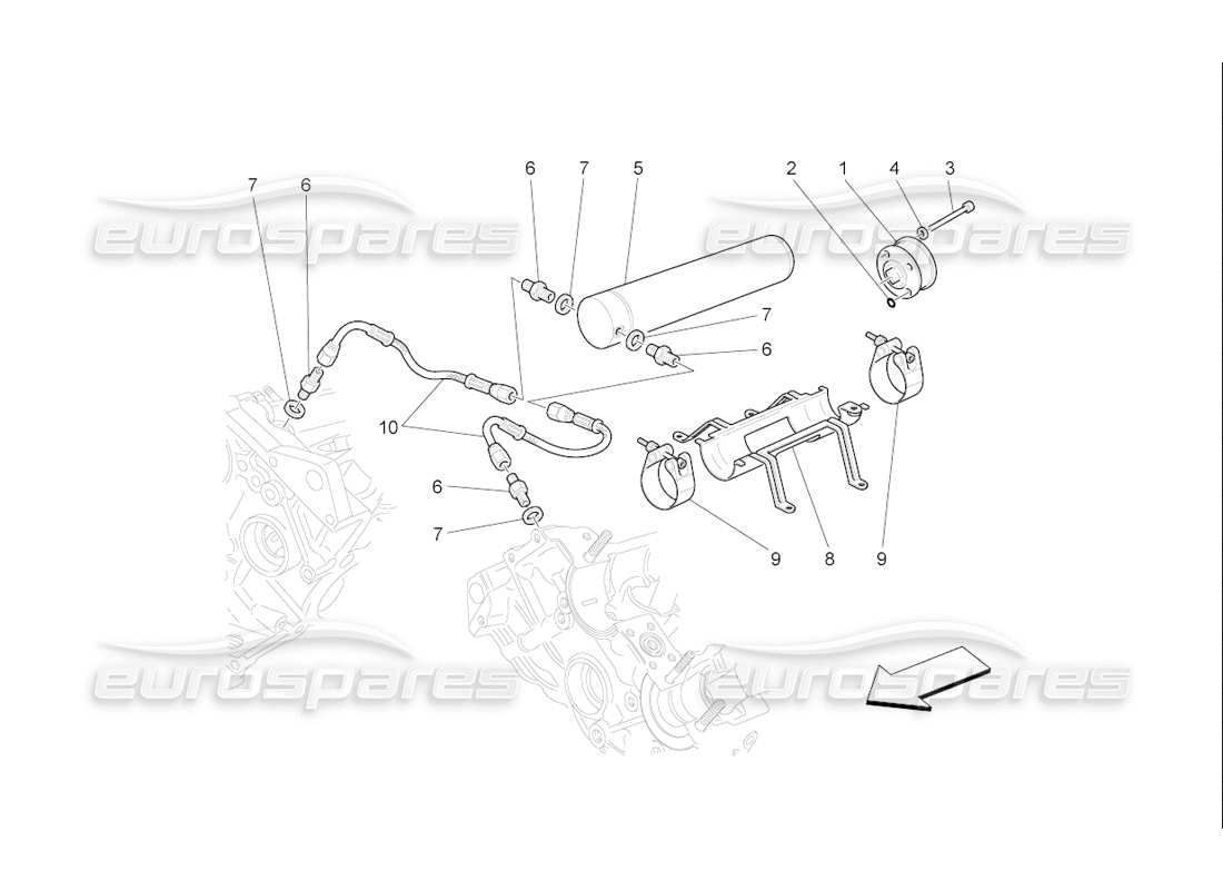 maserati qtp. (2006) 4.2 f1 diagramma delle parti dell'idraulica di temporizzazione