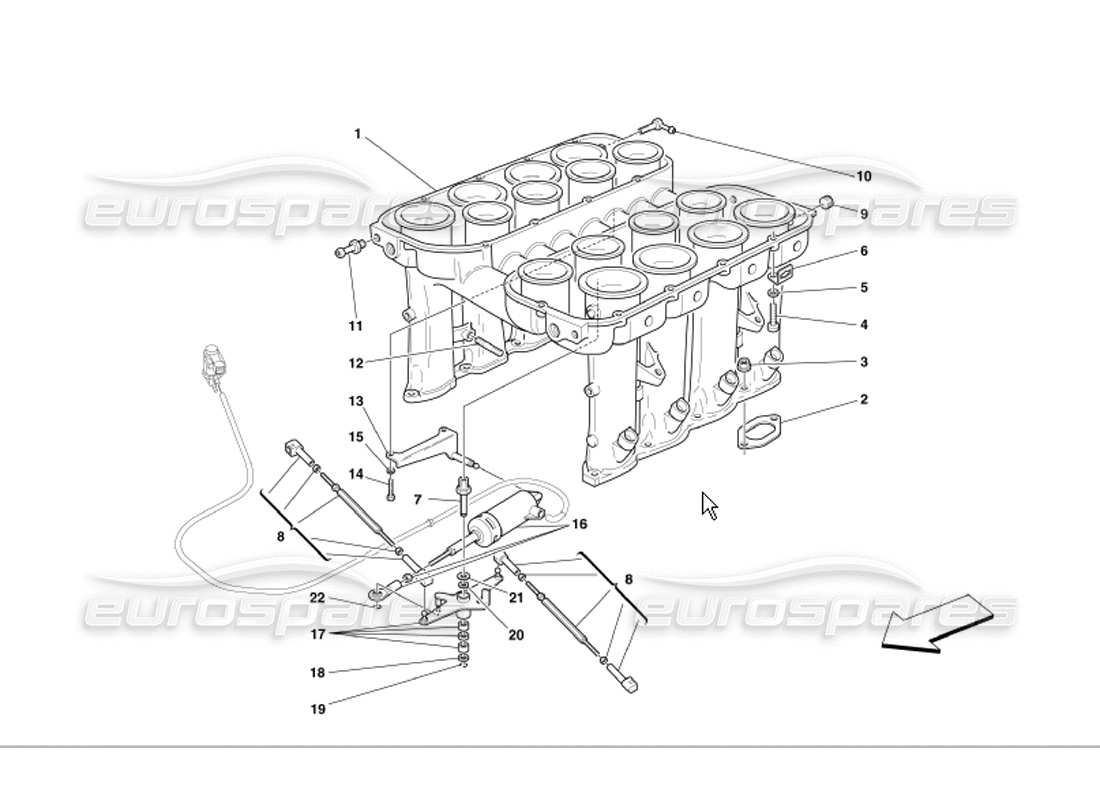 ferrari 360 modena collettore di aspirazione dell'aria diagramma delle parti