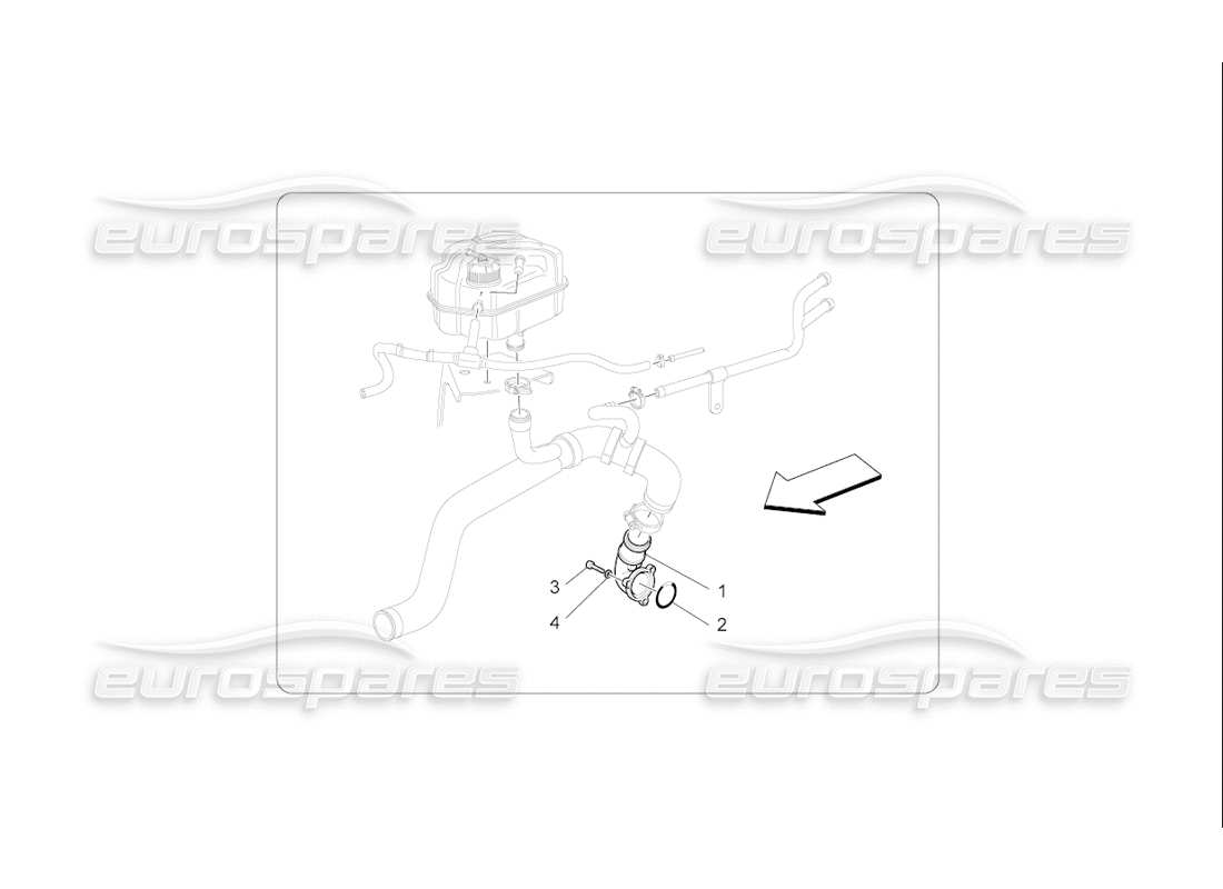 maserati qtp. (2006) 4.2 f1 sistema di raffreddamento: diagramma delle parti della pompa dell'acqua