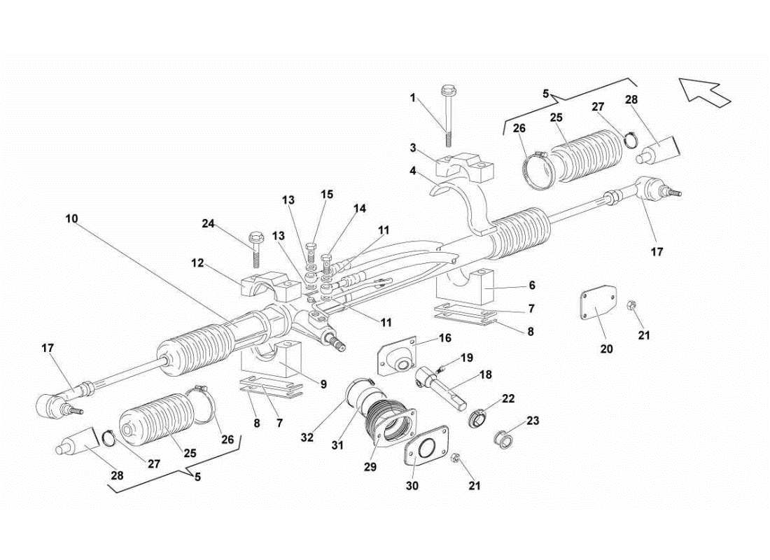 lamborghini gallardo sts ii sc cremagliera diagramma delle parti