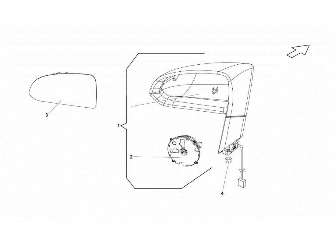 lamborghini gallardo sts ii sc specchio retrovisore esterno diagramma delle parti