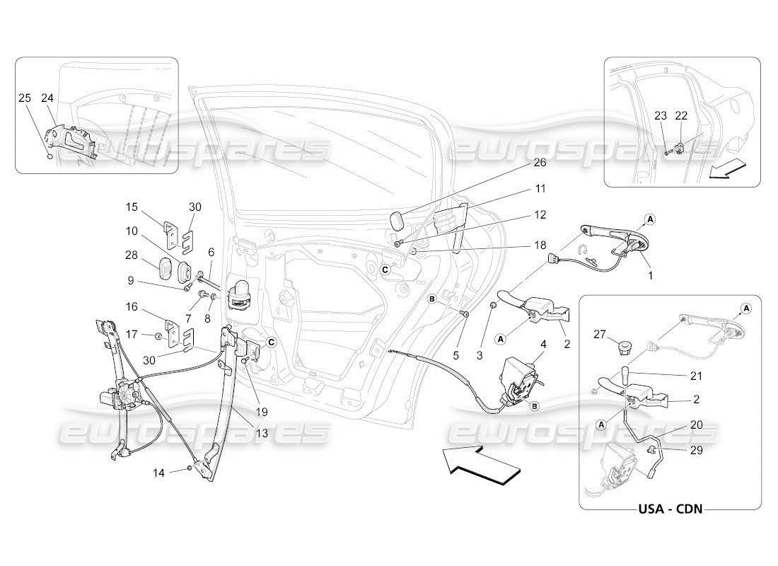 maserati qtp. (2011) 4.7 auto porte posteriori: meccanismi schema particolare