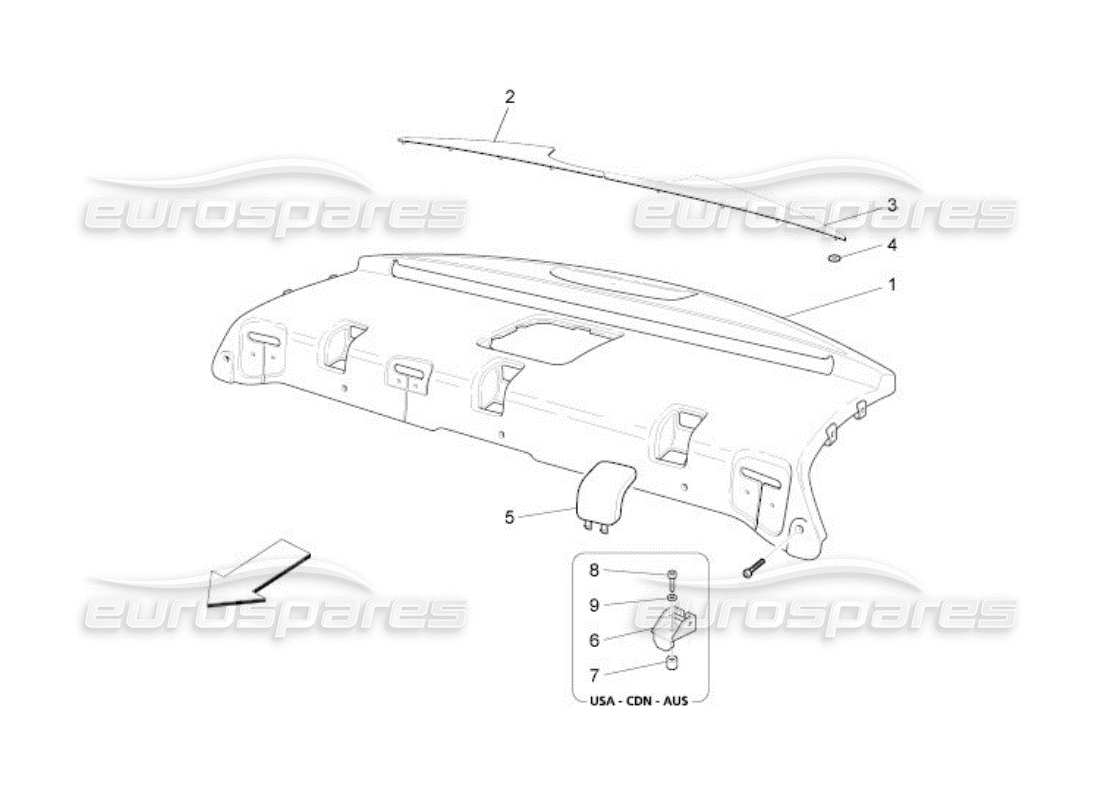 maserati qtp. (2005) 4.2 ripiano posteriore diagramma delle parti