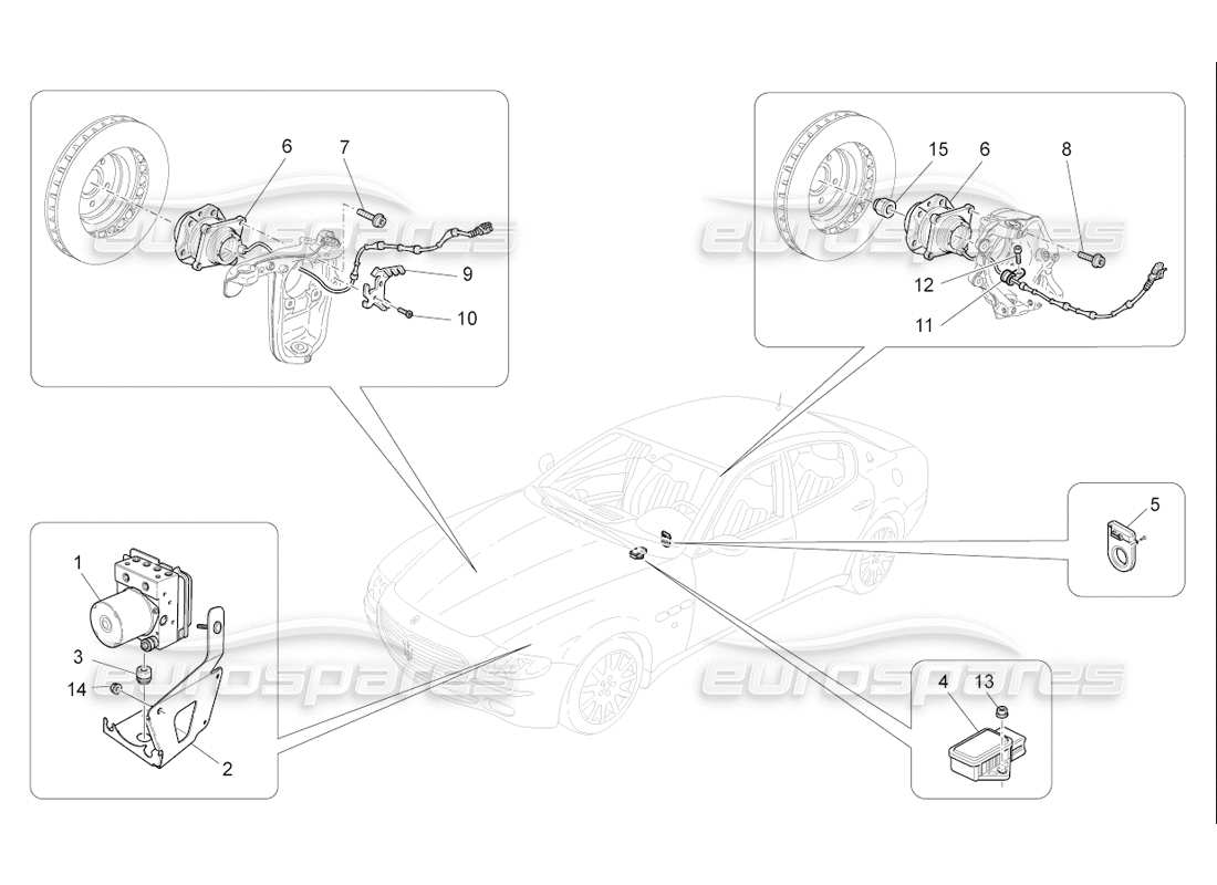 maserati qtp. (2006) 4.2 f1 sistemi di controllo della frenata diagramma delle parti