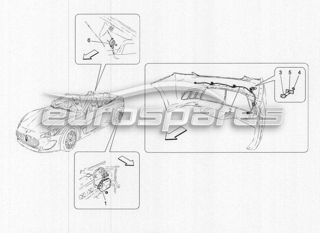 maserati grancabrio mc centenario diagramma delle parti dei sensori di parcheggio