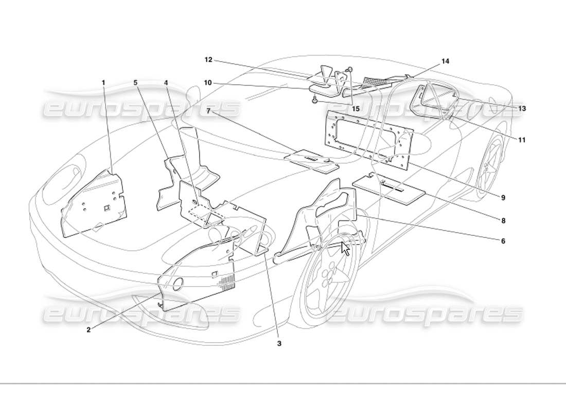 ferrari 360 modena isolamenti diagramma delle parti