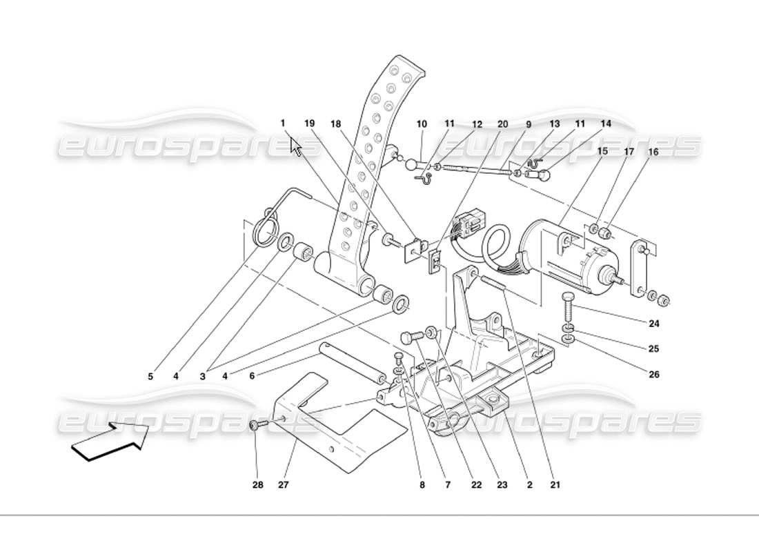 ferrari 360 modena pedale acceleratore elettronico diagramma delle parti