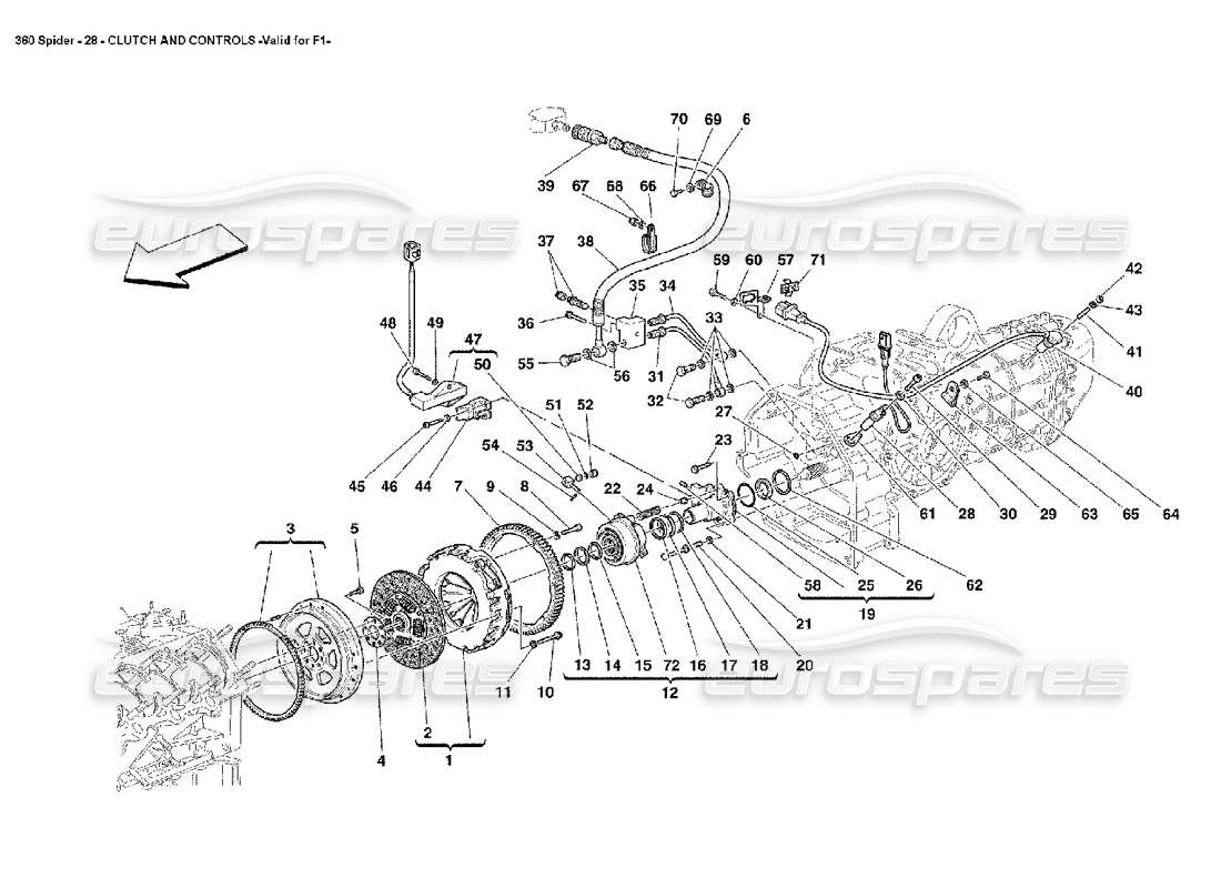 ferrari 360 spider frizione e comandi diagramma delle parti