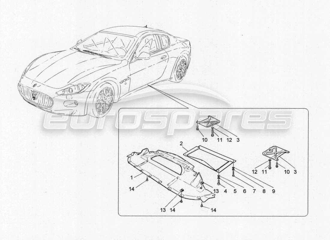 maserati granturismo special edition schema delle parti delle protezioni sottoscocca e sottopavimento