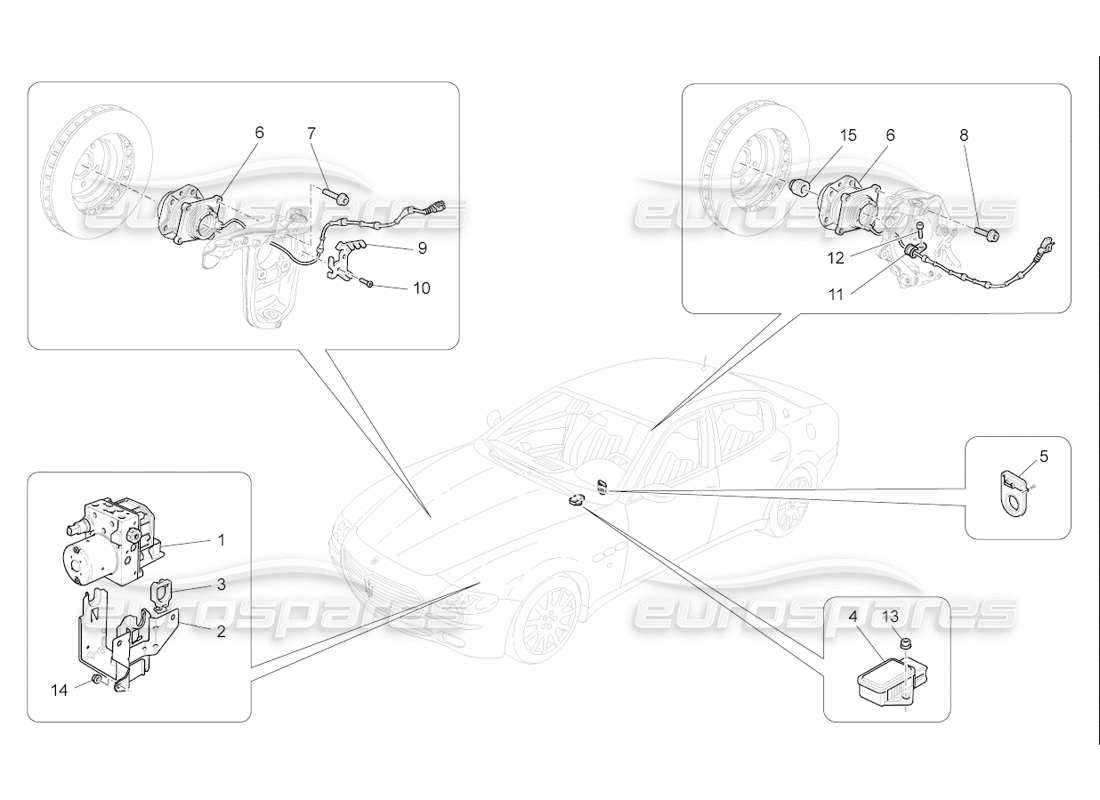 maserati qtp. (2006) 4.2 f1 sistemi di controllo della frenata diagramma delle parti