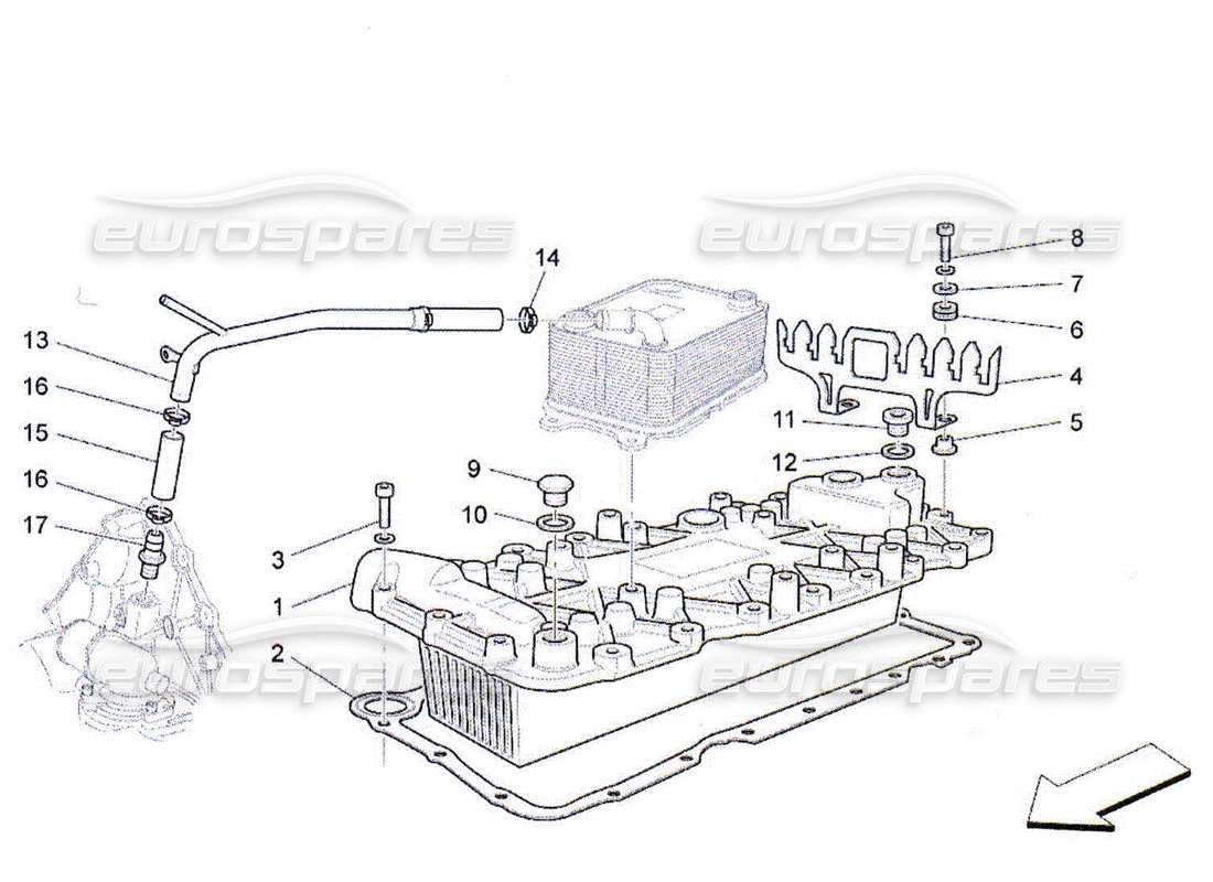 maserati qtp. (2010) 4.2 scambiatore di calore diagramma delle parti