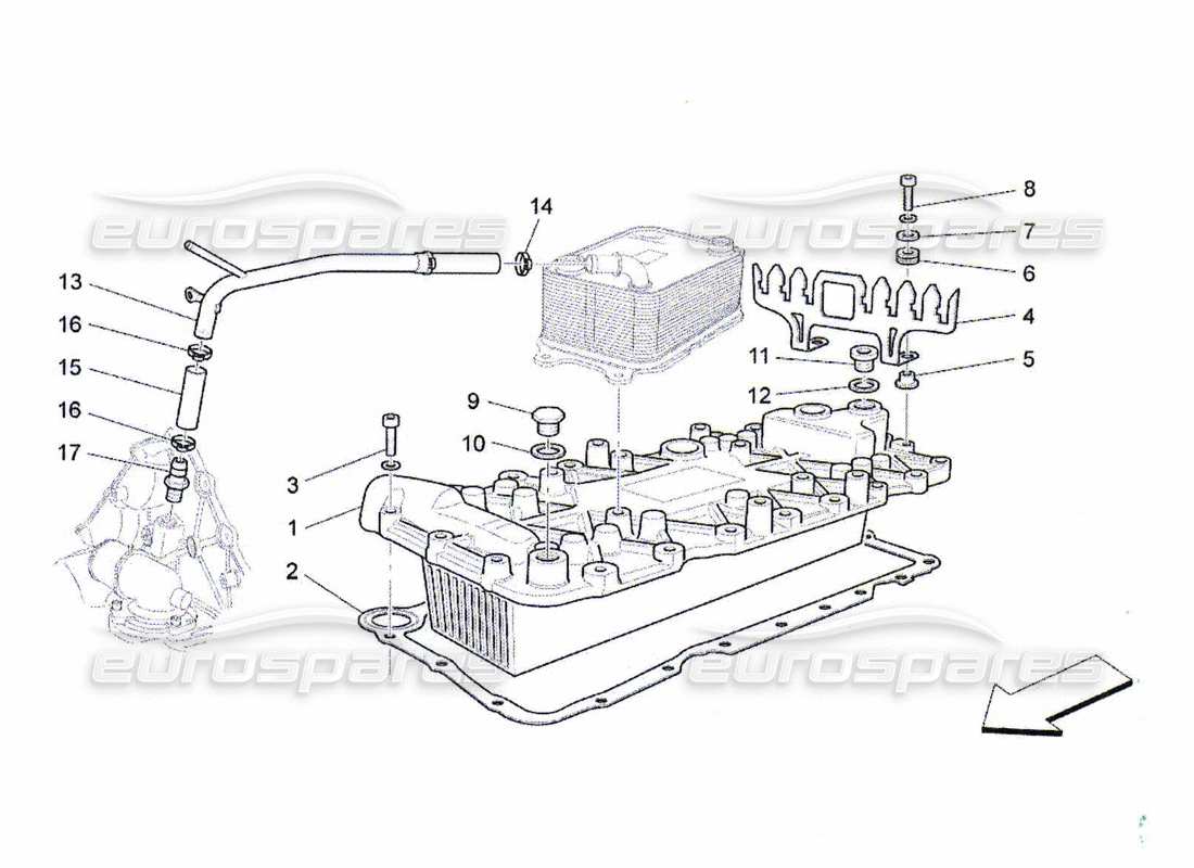 maserati qtp. (2010) 4.7 diagramma delle parti dello scambiatore di calore