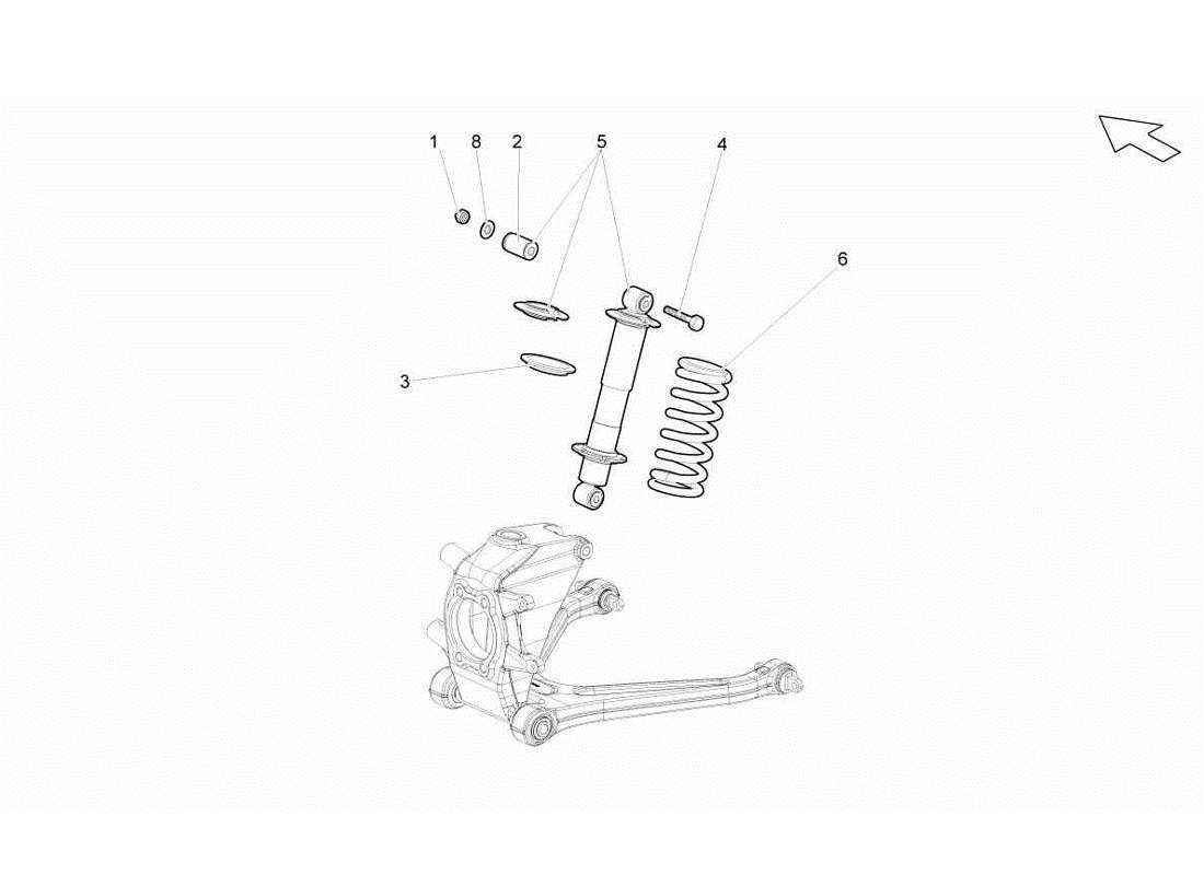 lamborghini gallardo lp570-4s perform sospensione posteriore diagramma delle parti