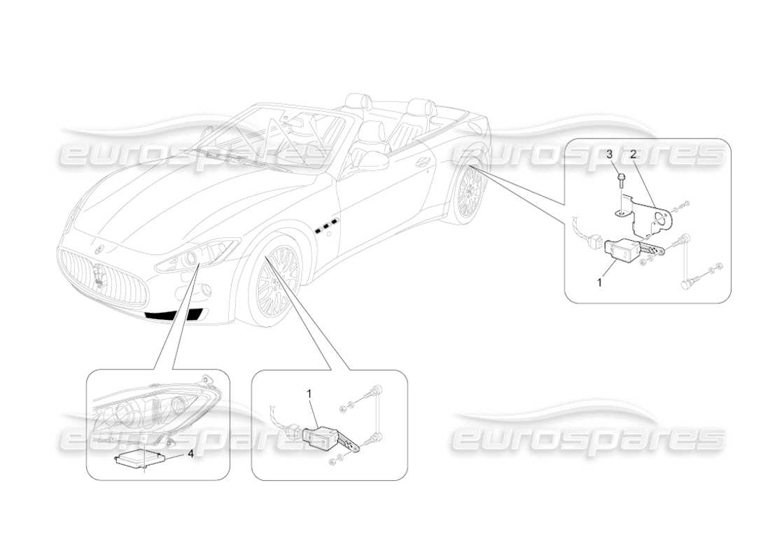 maserati grancabrio (2010) 4.7 controllo del sistema di illuminazione diagramma delle parti