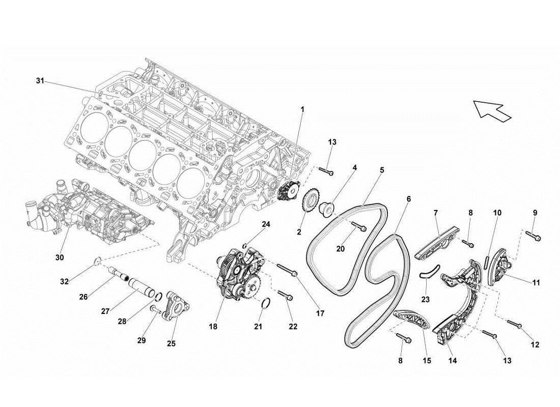 un diagramma delle parti dal catalogo delle parti lamborghini gallardo lp560-4s update