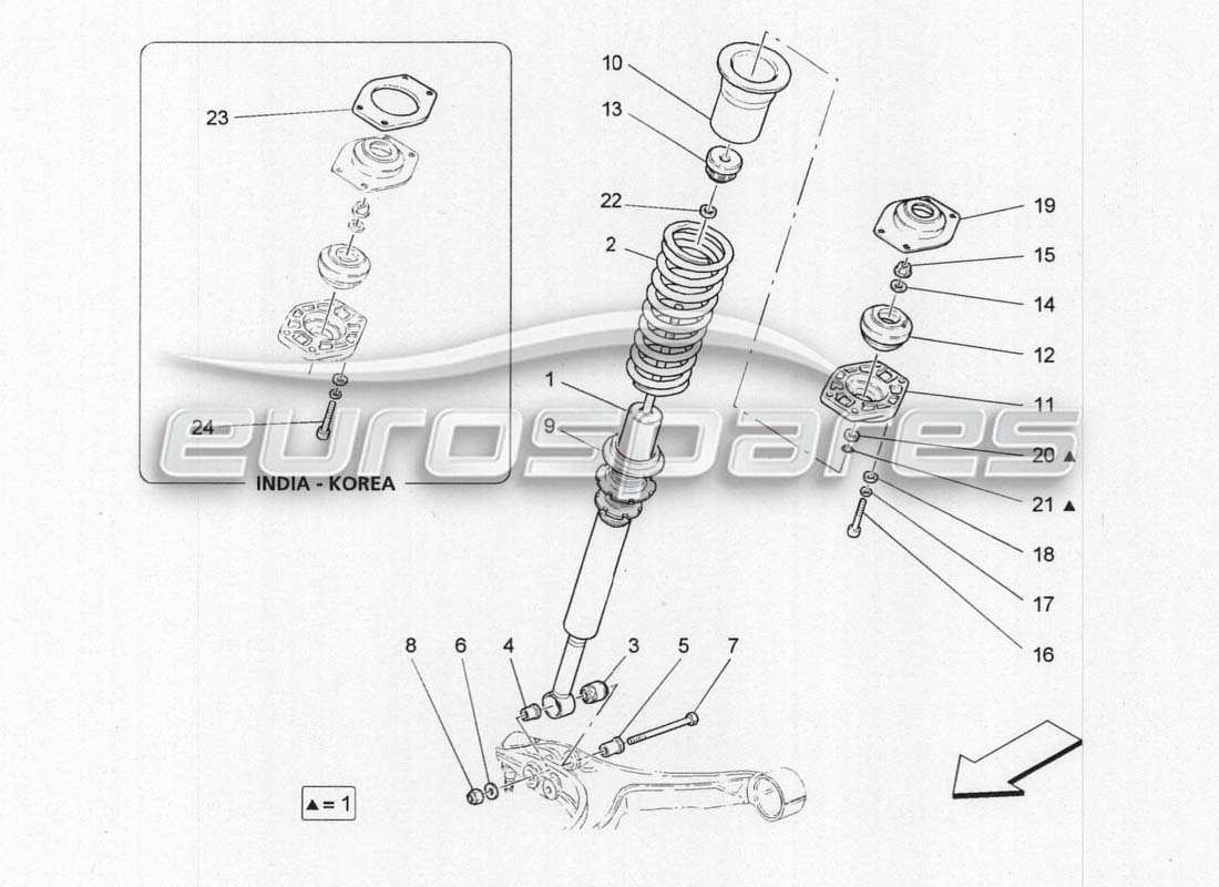 un diagramma delle parti dal catalogo delle parti maserati grancabrio