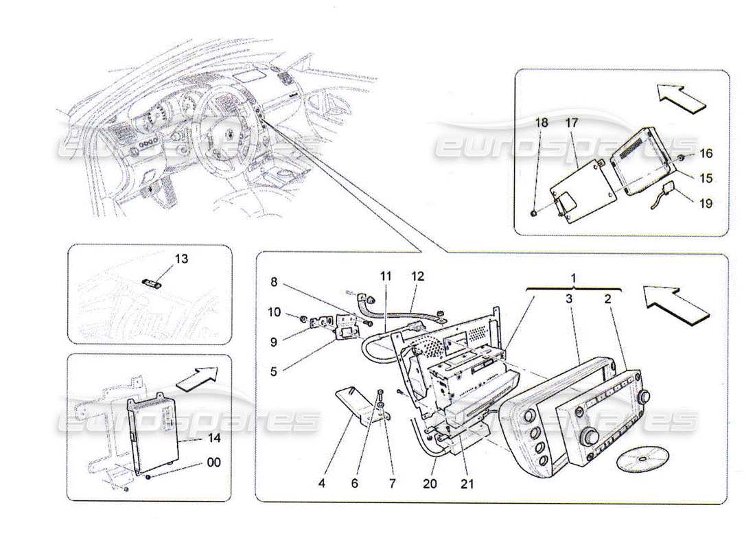 un diagramma delle parti dal QTP Maserati. (2010) 4.2 catalogo delle parti