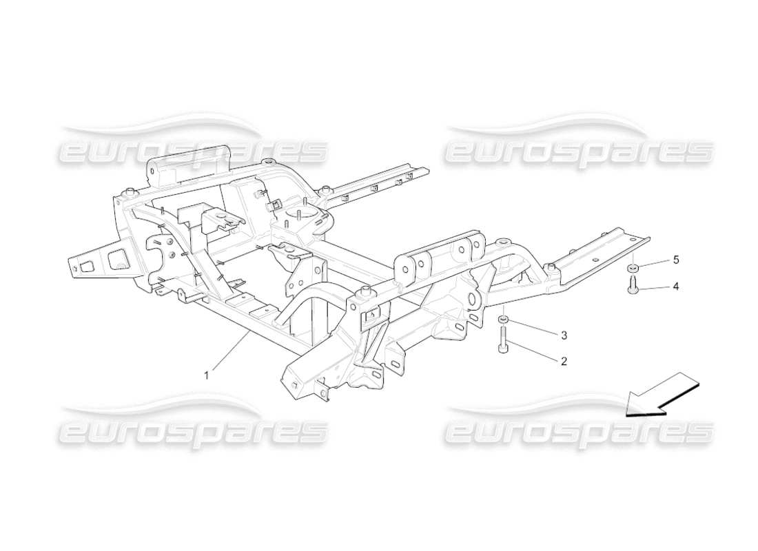 un diagramma delle parti dal catalogo delle parti maserati grancabrio (2010) 4.7
