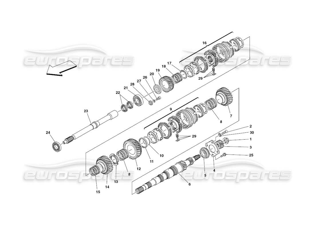 un diagramma delle parti dal catalogo delle parti Ferrari 430 Challenge (2006)