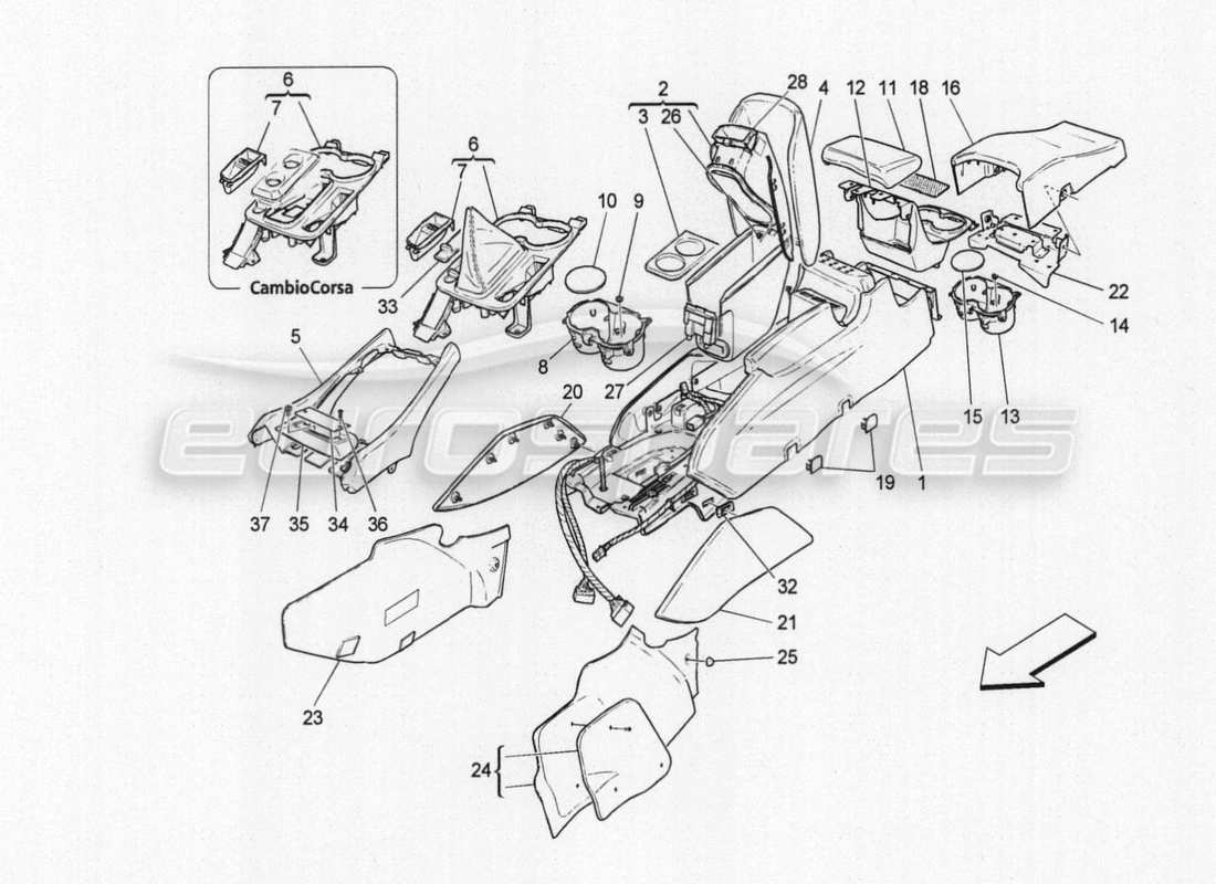 diagramma della parte contenente il codice parte 848705..