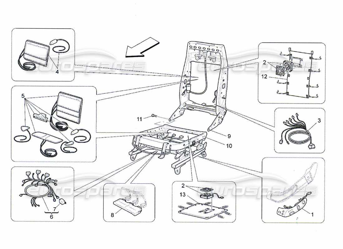 un diagramma delle parti dal catalogo delle parti maserati qtp. (2010) 4.7