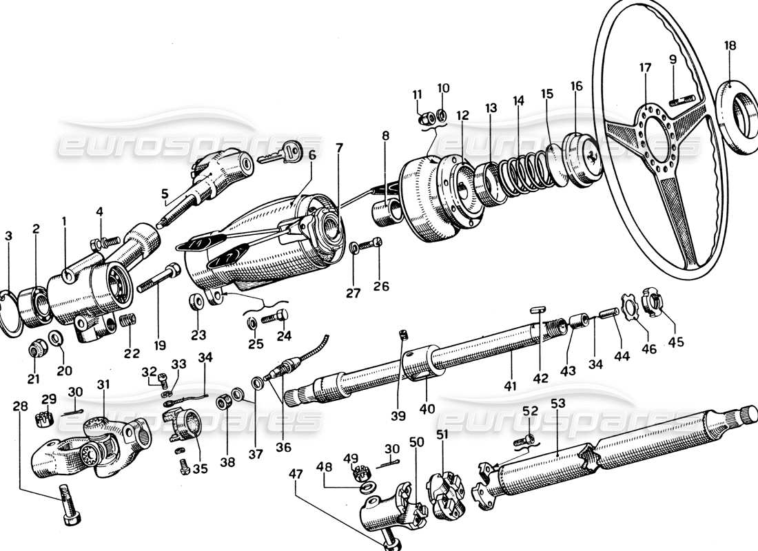 uno schema delle parti dal catalogo delle parti Ferrari 330 GTC Coupé