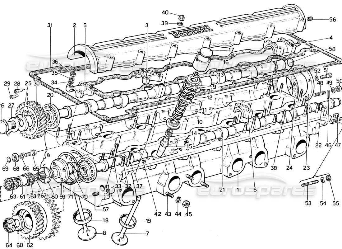uno schema delle parti dal catalogo delle parti Ferrari 365 GTB4 Daytona (1969)