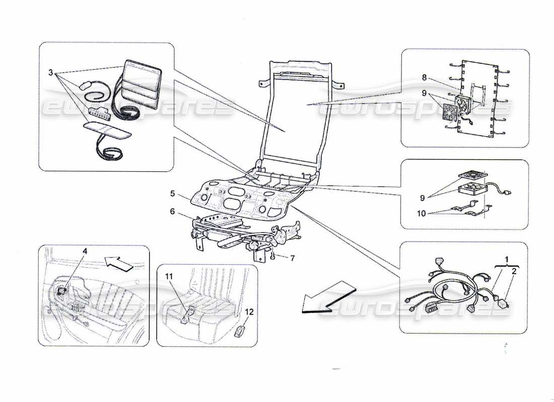 un diagramma delle parti dal catalogo delle parti maserati qtp. (2010) 4.7