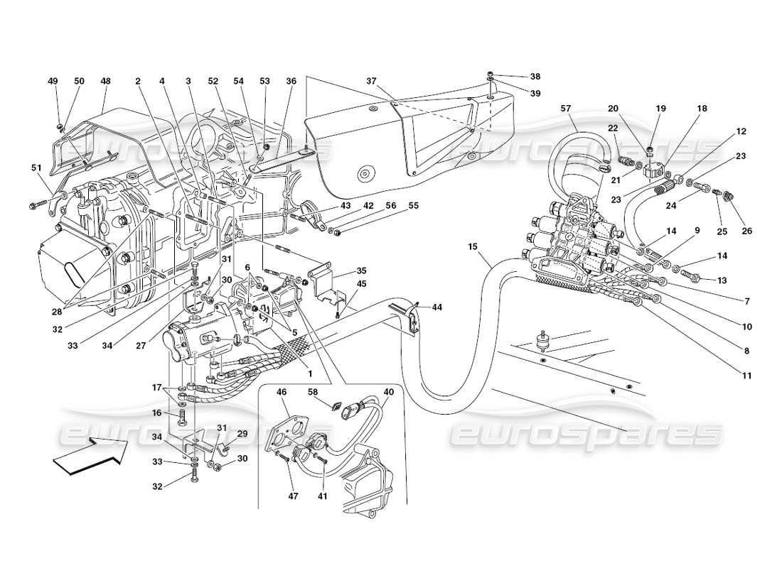 un diagramma delle parti dal catalogo delle parti Ferrari 430 Challenge (2006)