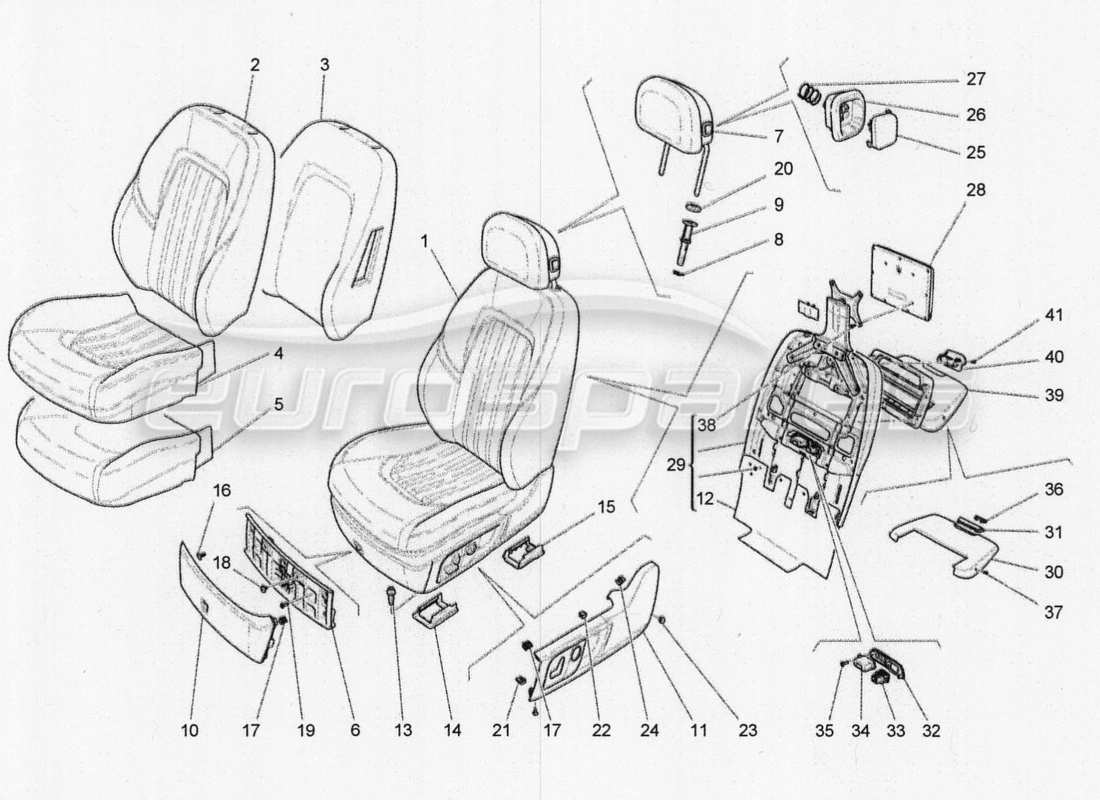un diagramma delle parti dal catalogo delle parti maserati qtp. v8 3.8 530bhp 2014 auto