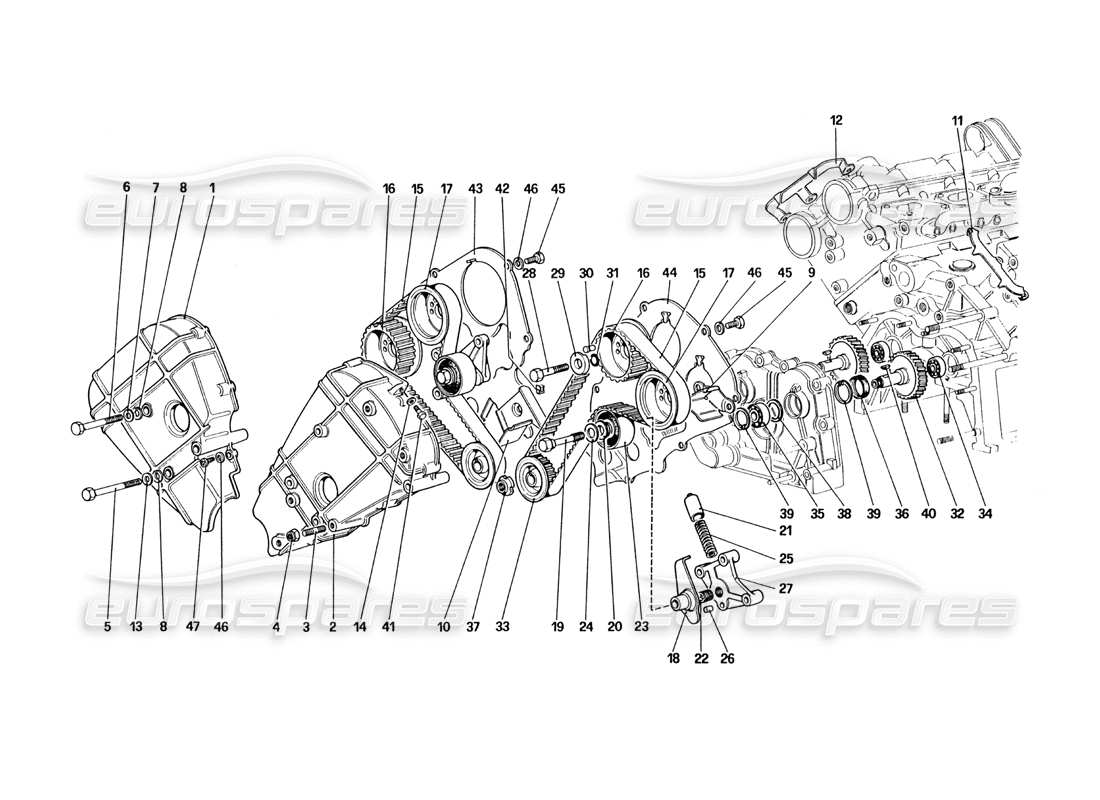 un diagramma delle parti dal catalogo delle parti ferrari 328