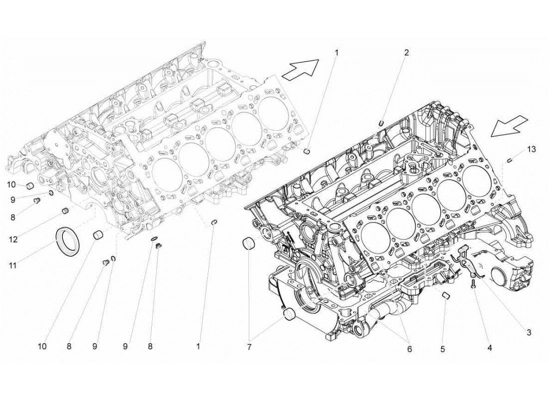 un diagramma delle parti dal catalogo delle parti Lamborghini Gallardo STS II SC