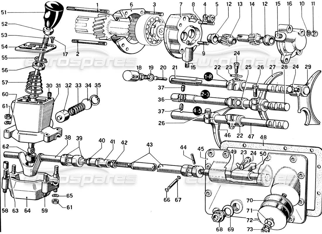 un diagramma delle parti dal catalogo delle parti ferrari 330 gtc coupe