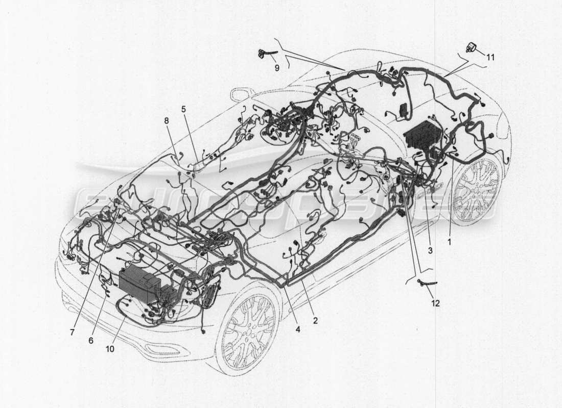 un diagramma delle parti dal catalogo delle parti maserati granturismo