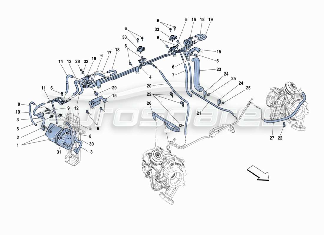 ferrari 488 challenge sistema di accumulo sotto vuoto diagramma delle parti