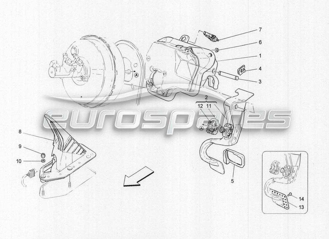 maserati grancabrio mc centenario gruppo pedali completo diagramma delle parti