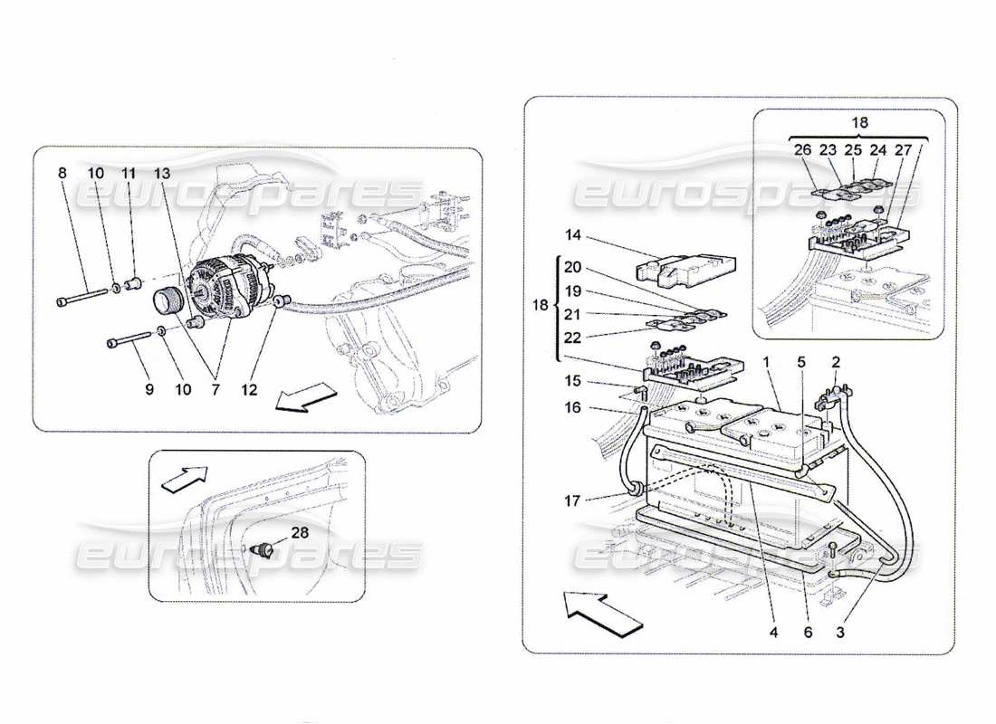 maserati qtp. (2010) 4.7 diagramma delle parti di generazione e accumulo di energia