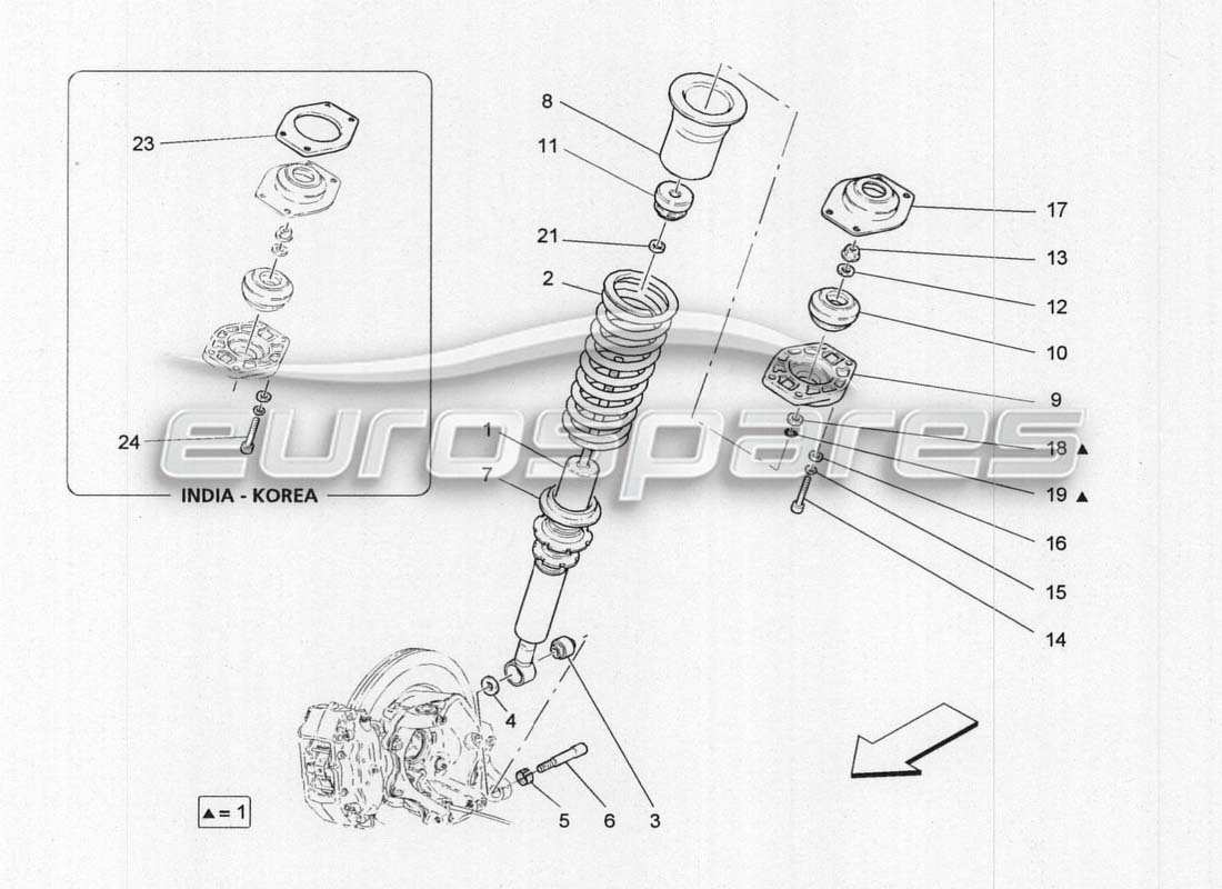 maserati grancabrio mc centenario diagramma delle parti degli organi di ammortizzazione posteriori