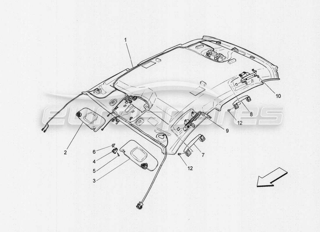 maserati qtp. v8 3.8 530bhp auto 2015 sedili posteriori: meccanica ed elettronica schema delle parti