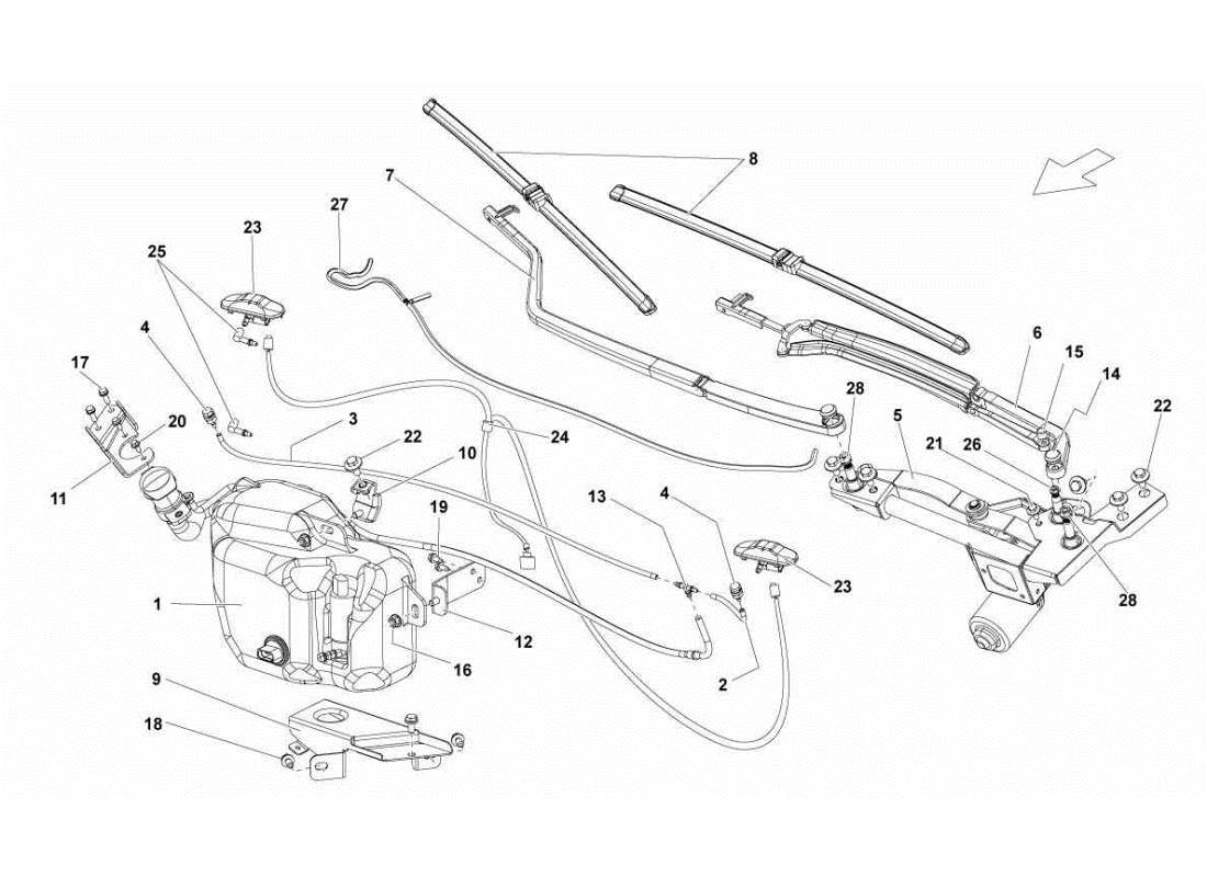 lamborghini gallardo sts ii sc tergicristallo diagramma delle parti