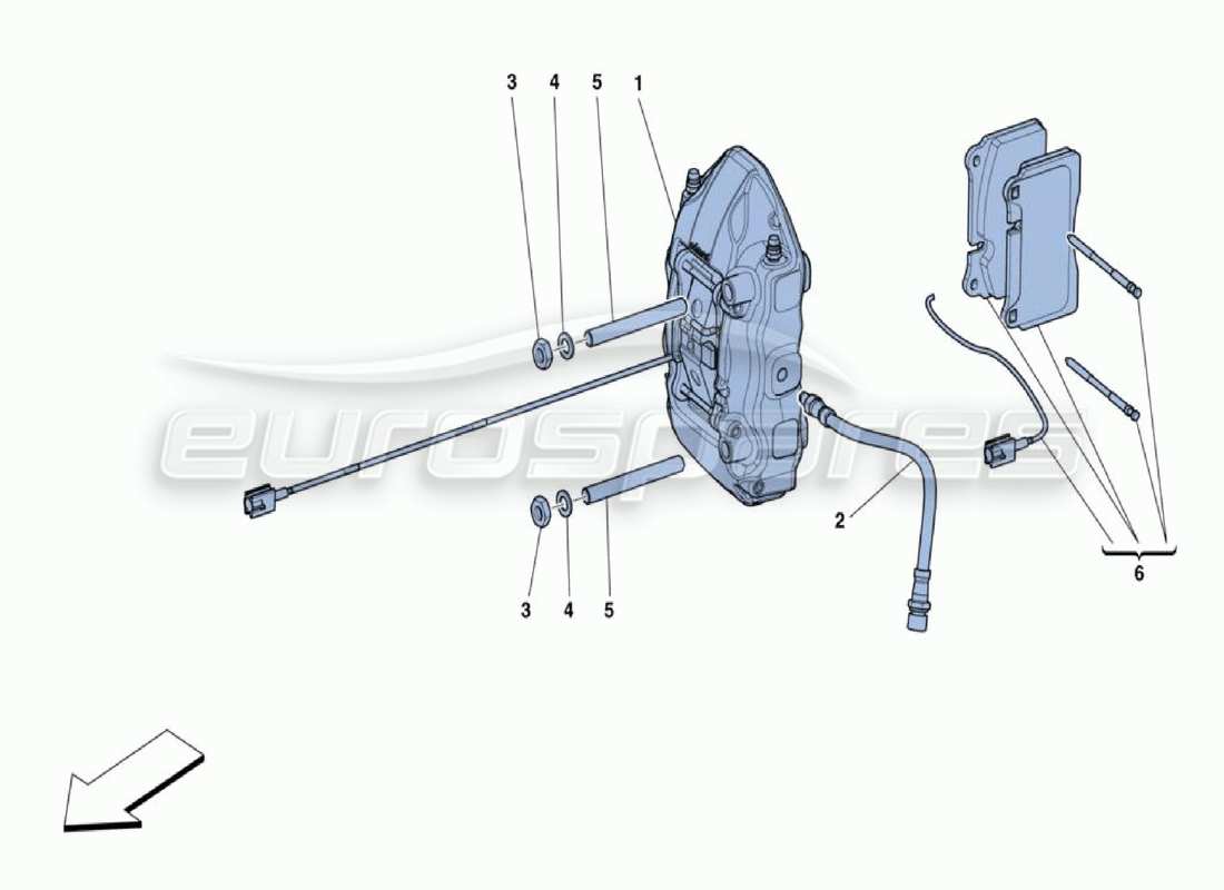 ferrari 488 challenge diagramma delle parti delle pinze freno posteriori