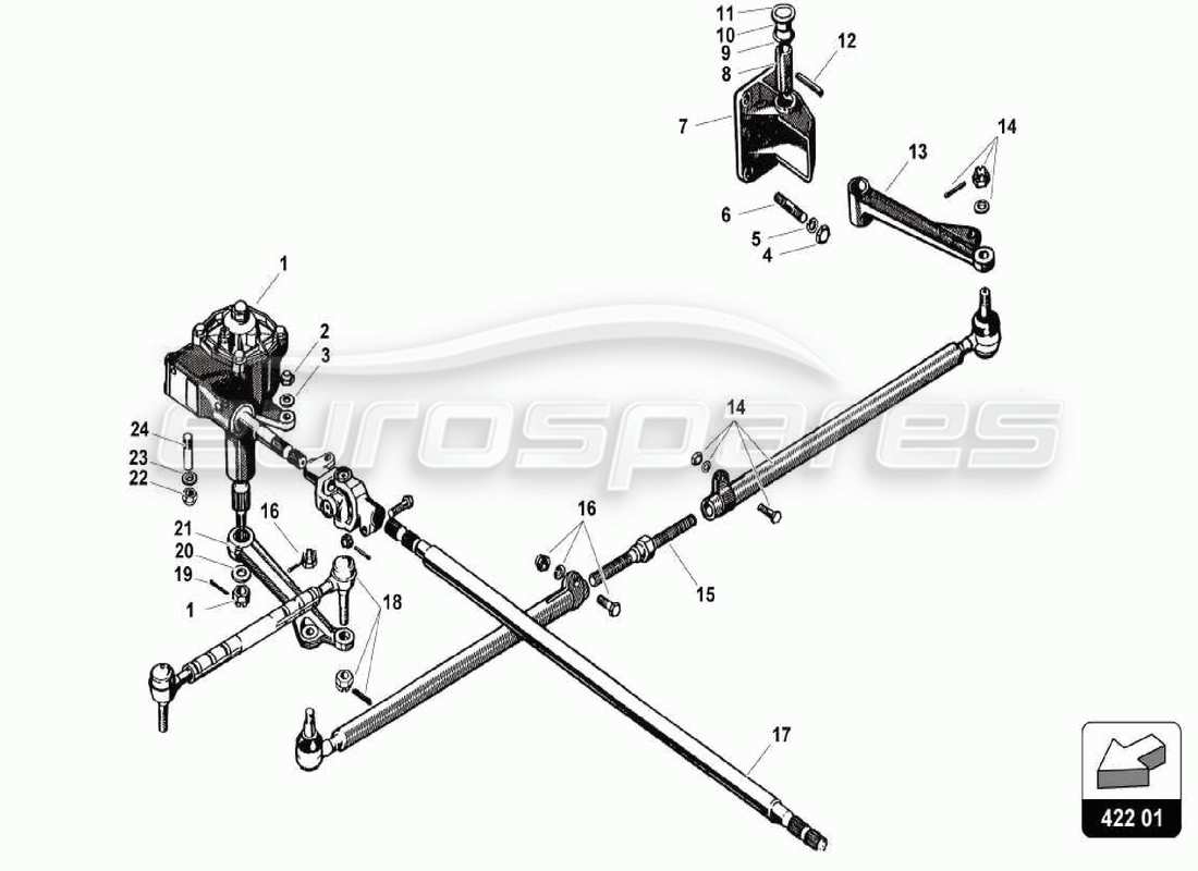 lamborghini 350 gt servosterzo diagramma delle parti