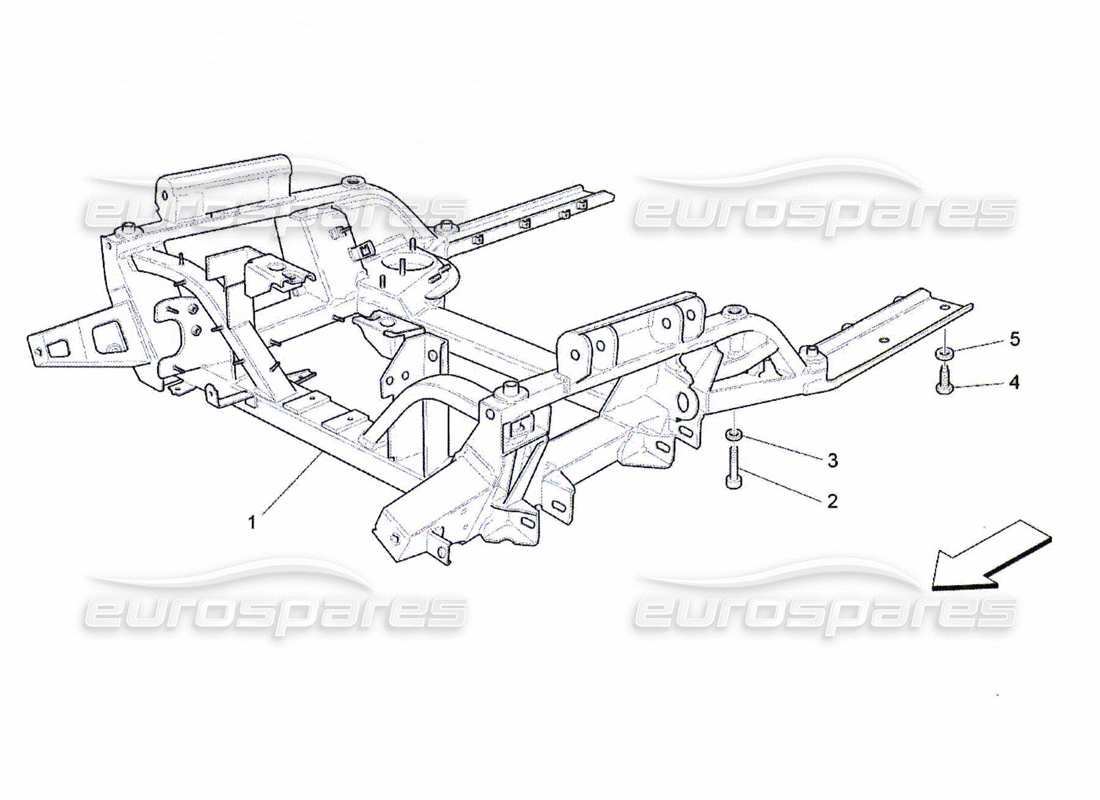 maserati qtp. (2010) 4.7 schema delle parti del sottotelaio anteriore