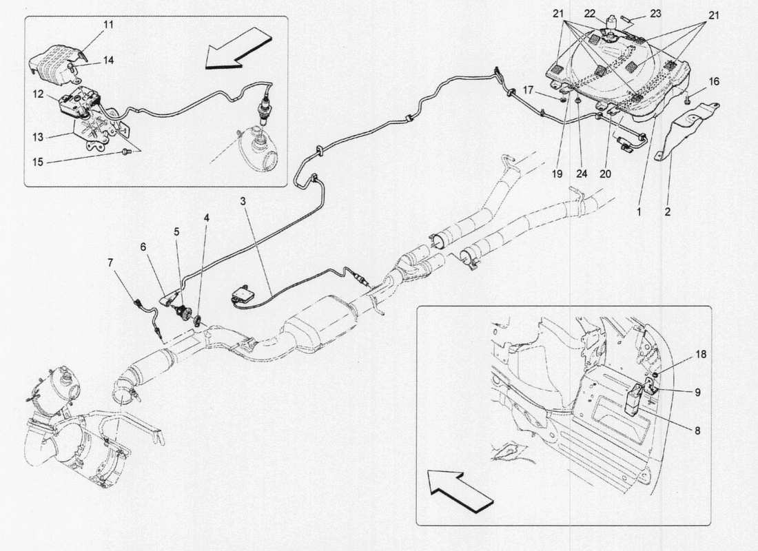 maserati qtp. v6 3.0 tds 275bhp 2017 sistema adblue diagramma delle parti